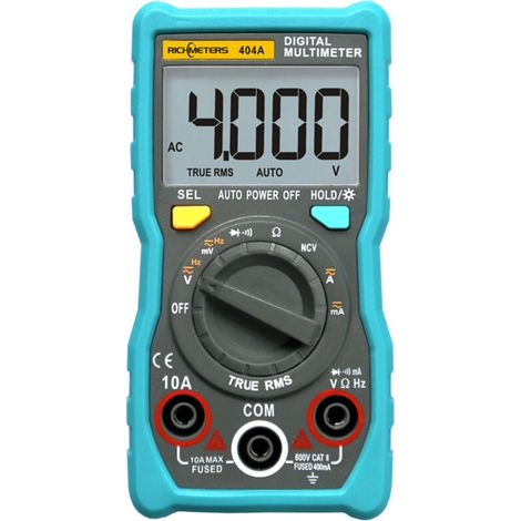 404A Digitalmultimeter mit automatischer Bereichswahl, True-RMS-Amperemeter, Smart NCV, Handgerät, 4000 Counts, LCD-Display, Messgerät für Wechsel- und Gleichspannung und -strom - Crezuo