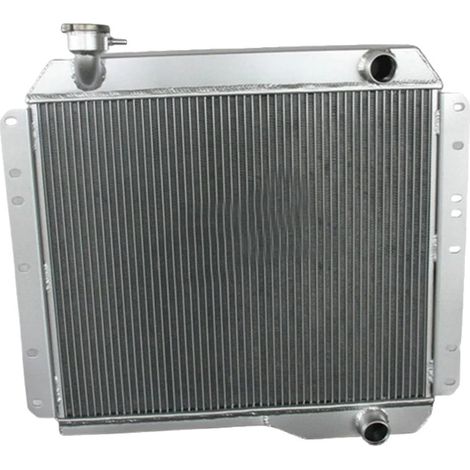 Radiador de aluminio, tamaño del núcleo 490 mm × 430 mm × 62 mm, tamaño total 565 mm × 540 mm × 75 mm, entrada/salida de 38 mm, configuración de 3 filas, compatible con LANDCRUISER HJ45 HJ47 3.6 2H 4. (1/5)
