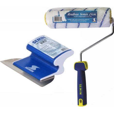Semin - CE 78 Cuchilla para Enlucir y Alisar - 15 cm y Semin - Rodillo para Aplicar Yeso o Pintura - 23 cm (1/5)