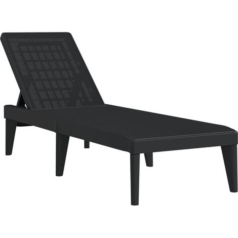 Chaise longue,Bain de soleil,Transat anthracite 186x60x29 cm PP CFW72384 (1/5)