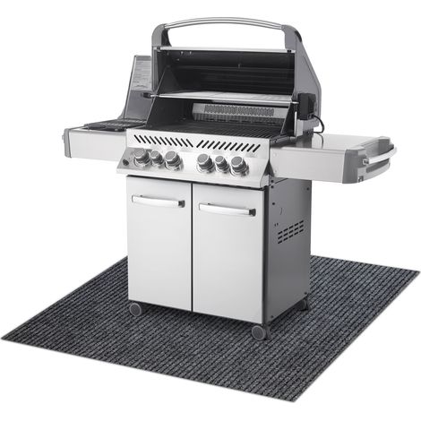 Grillschutzmatte GIN 2126 für die Terrasse, draussen - grau grey 100x200 cm