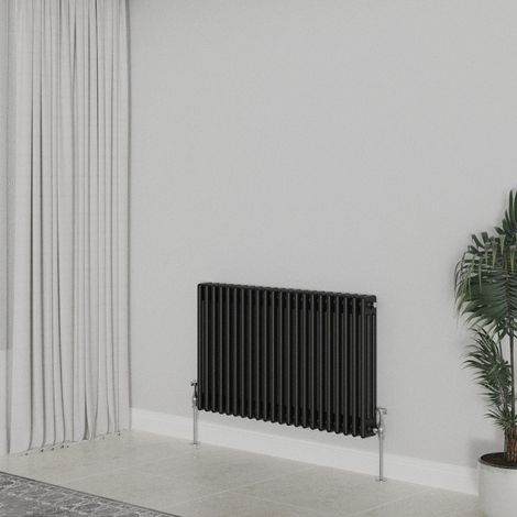 WarmeHaus Traditional Radiator Black Triple Column 600x1012mm (1/5)