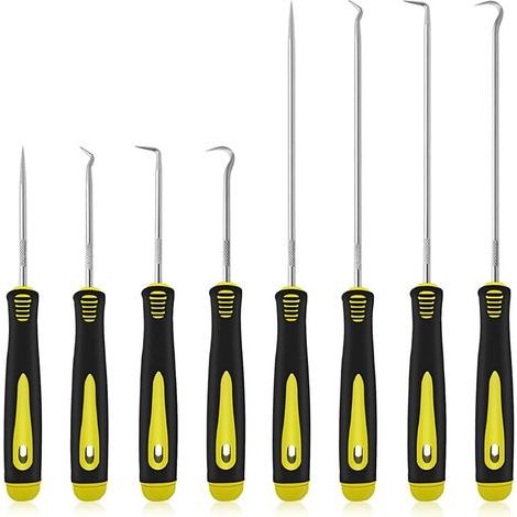 Lot de 8 crochets longs et courts pour retirer les tuyaux de voiture, extracteur de joint d'huile, crochet de joint torique, garniture de tuyaux sous vide, outil de voiture (1/5)