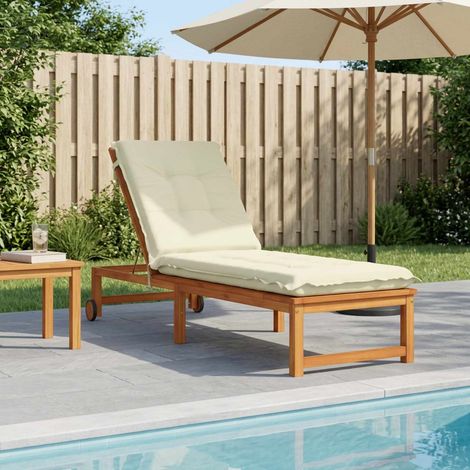 vidaXL Coussin de transat GEMERT 100 % polyester Crème 190 x 60 x 9 cm (1/5)