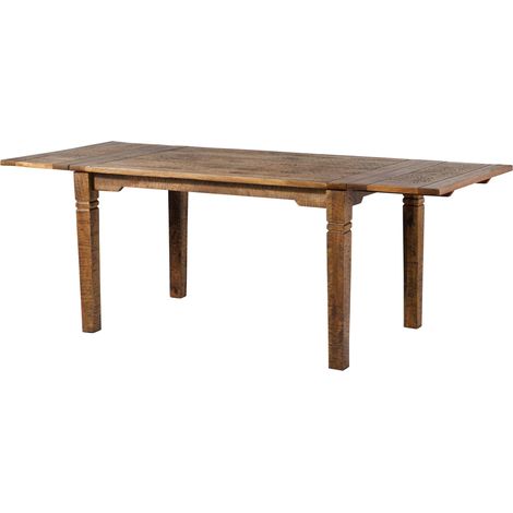 Esstisch mit Ansteckplatten Mango 140-180x90x76 dunkelbraun geölt RODEZ 124