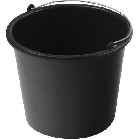 Seau de chantier noir de 5 L avec poignée, fond renforcé, Vorstahl (1/3)