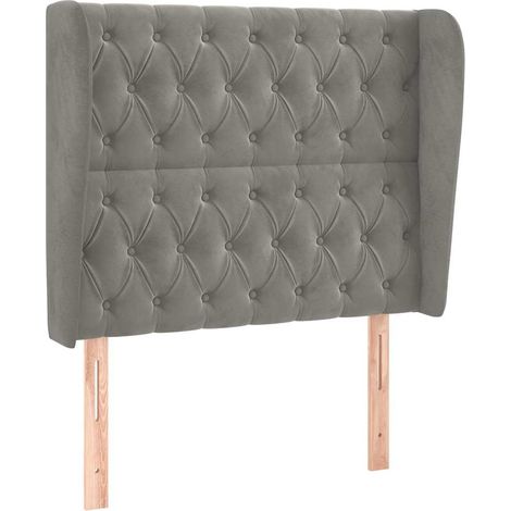 Maison Exclusive - Kopfteil mit Ohren Hellgrau 93x23x118/128 cm S (1/5)