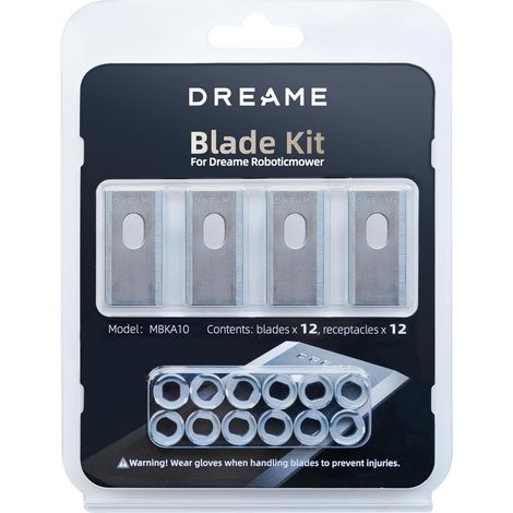 dreame Lame di Ricambio per Robot Tosaerba, Robot Tosaerba A1, Kit di Lame di Rapido Stacco, Acciaio SK5, 12 Pezzi/Kit