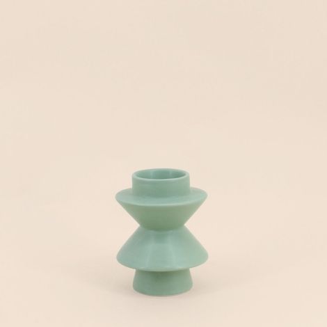 Bougeoir moderne en dolomite verte 13,8x10,8cm (1/5)