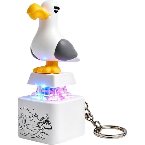Porte-clés mouette lumineux électronique, jouet anti-stress amusant pour bureau (1 pièce) (1/5)