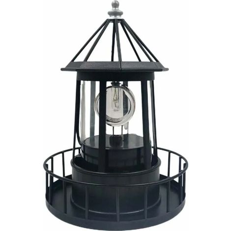 Solarbetriebene, um 360 Grad drehbare LED-Leuchtturm-Gartenleuchte für Gärten und Terrassen (1/5)