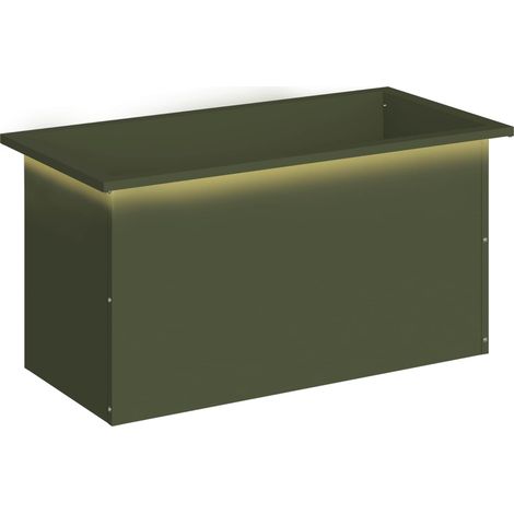 Jardinera para jardín con luces LED Verde oliva 40 x 80 x 40 cm vidaXL (1/5)