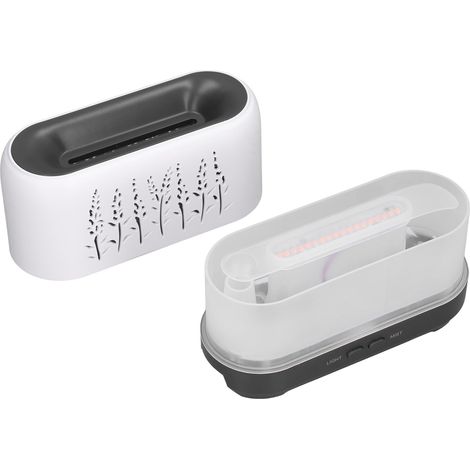 200-ml-Duftdiffusor, Luftbefeuchter mit perforierter Flamme, Stimmungsleuchte mit weißer Flamme, USB-Anschluss (1/5)