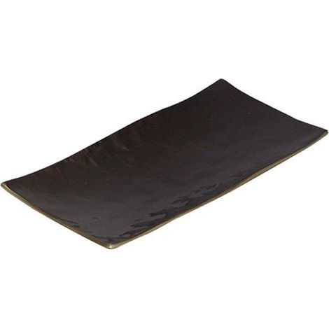 Coupe décorative rectangulaire en aluminium marron pour vide-poches et fruits 32x16x3 cm - PANGIVO (1/4)