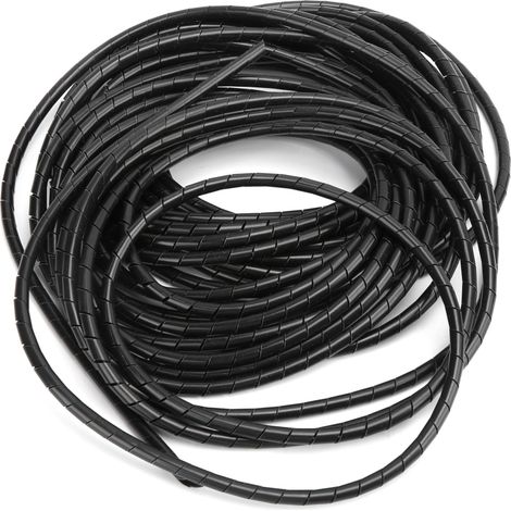 Enrouleur câble spiralé flexible noir 5m – Gestion câbles ordinateur, diamètre 12mm (1/5)