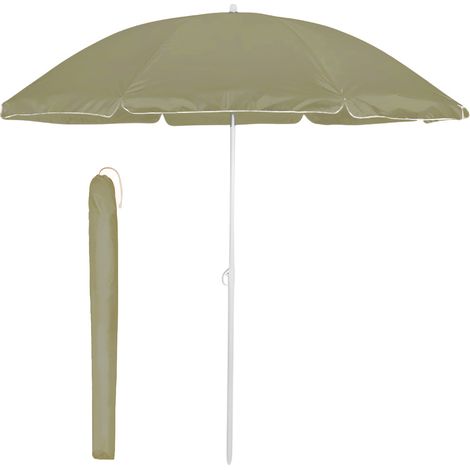 Marvin Ombrellone da Spiaggia FLEXY Inclinabile con Borsa Portatile 200 cm e Palo in Alluminio Telo in Tessuto Poliestere Anti UV per Mare Giardino Ecrù (1/3)