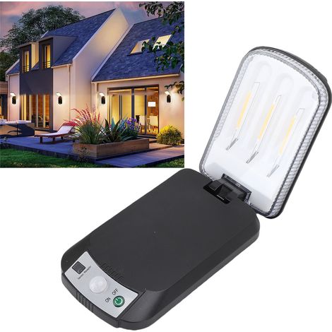 Aplique solar de pared de ABS impermeable de 84x44x144 mm con mando a distancia para patio o jardín. (1/5)