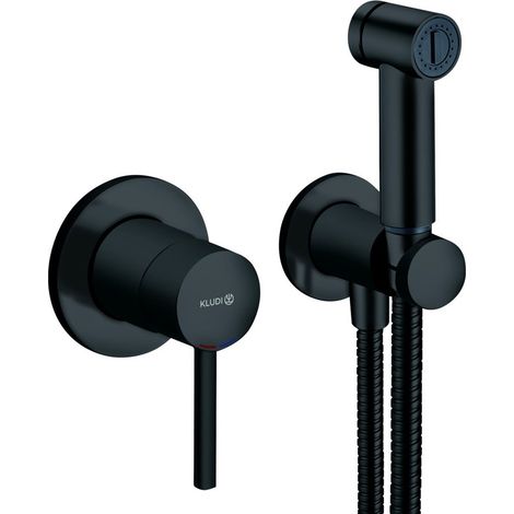 Kludi Bozz - Set baterie pod omítku s bidetovou sprškou, s tělesem, matná černá 389983976