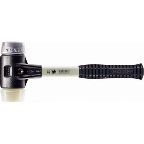 HALDER SIMPLEX maza Nylon / metal blando con carcasa de hierro maleable reforzado y mango de fibra de vidrio - D=50 mm - 3789.050
