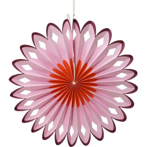 Kaemingk – Decoris – Suspension fleur en papier, rosace rose et rouge, Ø 30 cm