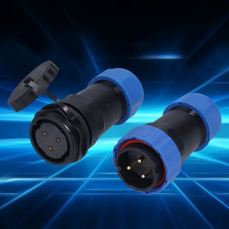 Connecteur mâle/femelle étanche SP28 pour l'aviation (IP68), 380 V, 25 A, 3 broches. (1/5)
