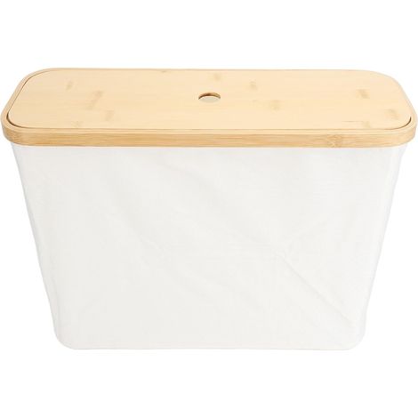 Panier de rangement salle bain Brrnoo avec couvercle, en tissu Ox (1/5)