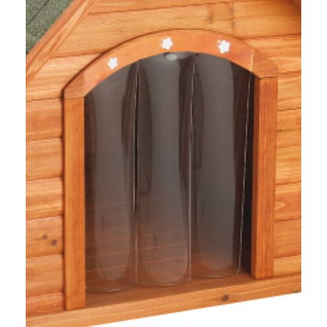 Kleine Tür 24x36,5 cm: Flexible Kunststofftür für Hundehütte Modell Chalet
