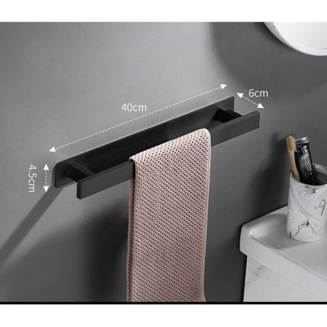 An ordinary black towel rack doesn't need to be drilled, and the bathroom towel rack, guest towel rack, wall-mounted towel rack, matte stainless steel towel rack (1/5)