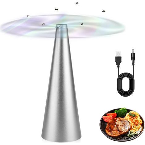 Mouches et Moustiques Repoussent, Mosquito Repellent Fan avec Lames Réfléchissantes Portable USB Rechargeable Silent pour Pique-Nique Et Barbecue Terrasses Restaurants Extérieur et Intérieur (1/5)