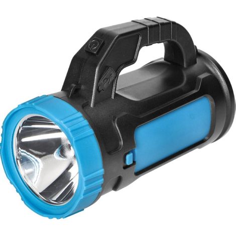 Orno Linterna LED SMD 3W + COB 3W, iluminación para actividades al aire libre, batería recargable 1200mAh, luz difusa y concentrada, diseño compacto, color negro.