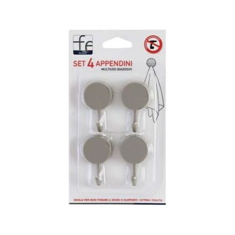 Jeu de 4 cintres multi-usages double-face en plastique, gris (1/2)