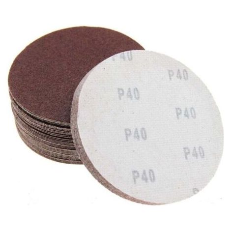 Dischi abrasivi da 150 mm con supporto a strappo per levigatrici, senza fori, grana 40/60/80/100/120, grane assortite, confezione da 50 pezzi. (1/3)