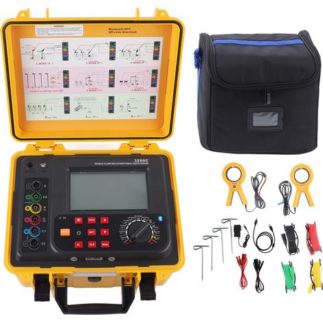 Testeur de résistance de terre à double pince ETCR3200C, étanche, mesureur de mise à la terre, outil de diagnostic, prise US 100-240V (1/5)