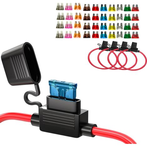 4 x 10AWG 12V Waterproof Fuse Holder for Car RV Boat 40A Max