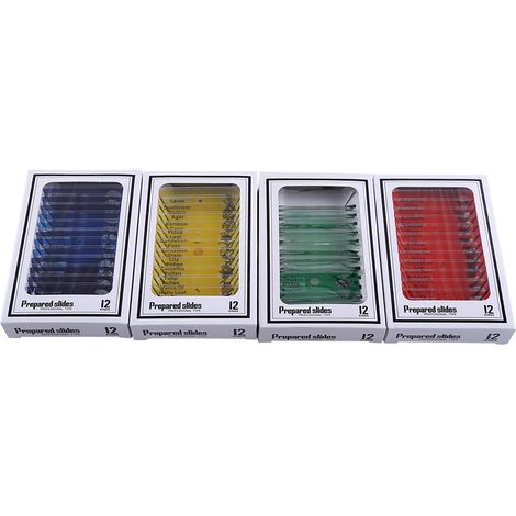 Lot de 48 lames microscopiques préparées en plastique - Animaux, Insectes, Plantes et Fleurs (1/5)