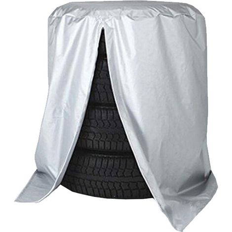 Housse de protection pour pile de pneus, argent, 210D, 73X110cm (1/5)