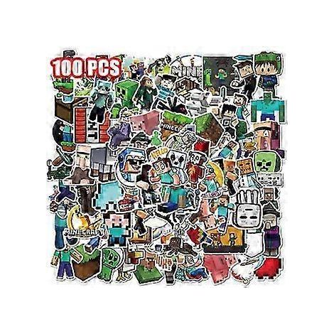 100 Stück Minecraft-Abenteuerspiel-Cartoon-Aufkleber für Handy, Skateboard, Laptop, Koffer, Graffiti-Aufkleber, Dekorationszubehör