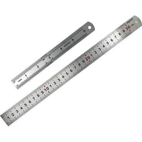 Dapetz ® 2 Pcs Set Stainless Steel Ruler Metal Double Sided 6" 150mm and 12" 300mm Measuring with Metric & Imperial Graduations for Engineering Schools Office Drawing (1/5)