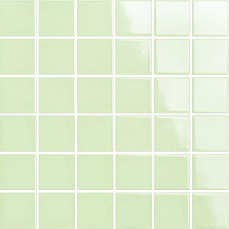 Mosaïque de grès cérame PICCOLO VELVET 5x5cm (finition brillante) -  Whisper green - -  412 - Whisper green - boîte de 0.93 m2