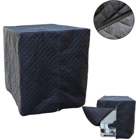 Bache pour Cuve 1000L IBC, Protection contre le gel, Anti-UV Housse Protection Cuve, Bâche de Protection Cuve IBC avec Fermeture éclair, 120 x 100 x 116 cm(Noir) (1/5)