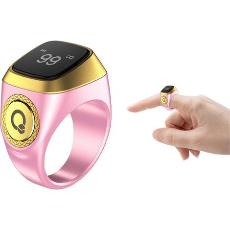1 Anneau Compteur Intelligent, Écran OLED, Vibration Automatique, Bluetooth, Pour Prière Musulmane