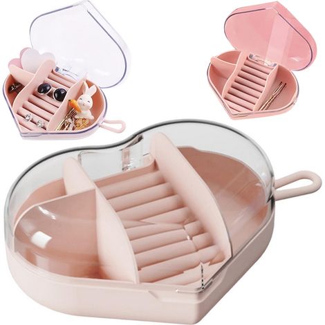 Boîte à bijoux avec couvercle transparent, idéale pour les voyages. (1/5)