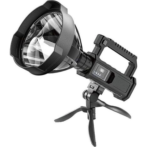 LAMPE TORCHE LONGUE PORTÉE AVEC TRÉPIED POUR PÊCHE, CHASSE, RECHARGEABLE PAR USB TEB0604 (1/5)