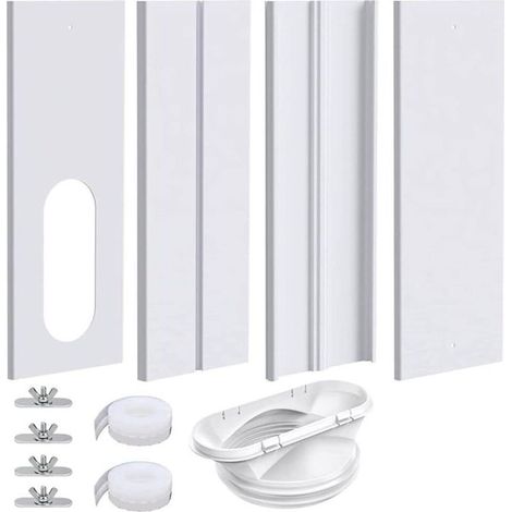 Kit de FenêTre pour Climatiseur Portable avec Coupleur 2 en 1, éVent de FenêTre AC Universel pour Tuyau de 5,1 Pouces/5,9 Pouces de DiamèTre (1/4)