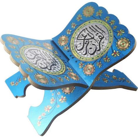 Étagère à livres islamique pour l'Aïdprésentoir pour Bibledécoration intérieure islamique bleue (1/5)