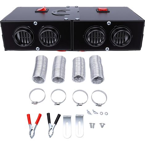 Ventilateur Chauffage Voiture 24V 500W avec 4 Prises & 2 Vitesse (1/5)