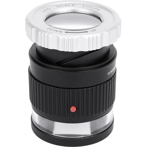 Échelle LED Loupe 30x Amballage réglable Magroir de type de cylindre métallique avec petite taille bijoux 3 lumières UV noir (1/5)