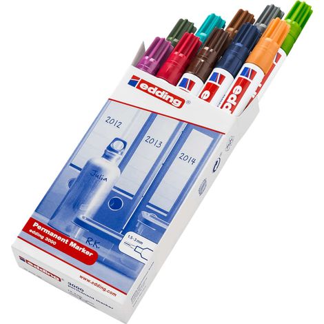 Pennarello Indelebile 10 pz Multicolore 3000 edding (1/5)