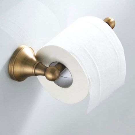 Porte-rouleau de papier toilette - Porte-serviettes - Métal - 20 x 7,2 x 5,6 cm - à percer - avec vis - bronze brossé - (1/4)