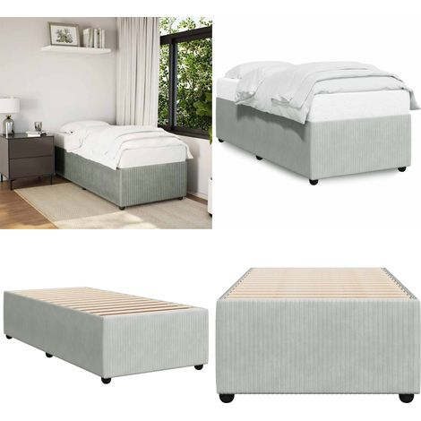 Bettgestell ohne Matratze Hellgrau 80x200 cm Samt - Samtbett - Doppelbett - Boxspringbettwäsche - Bettkasten - Schlafzimmer Dekoration - Home & Living